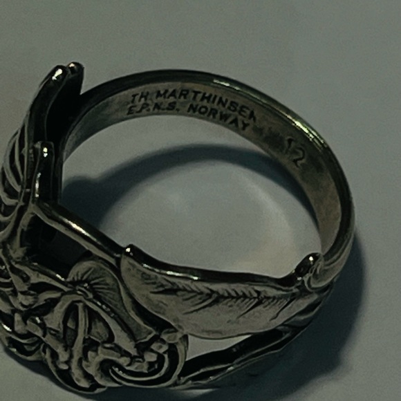 VTG TH. MARTHINSEN sterling spoon ring- size 6 - Picture 5 of 7